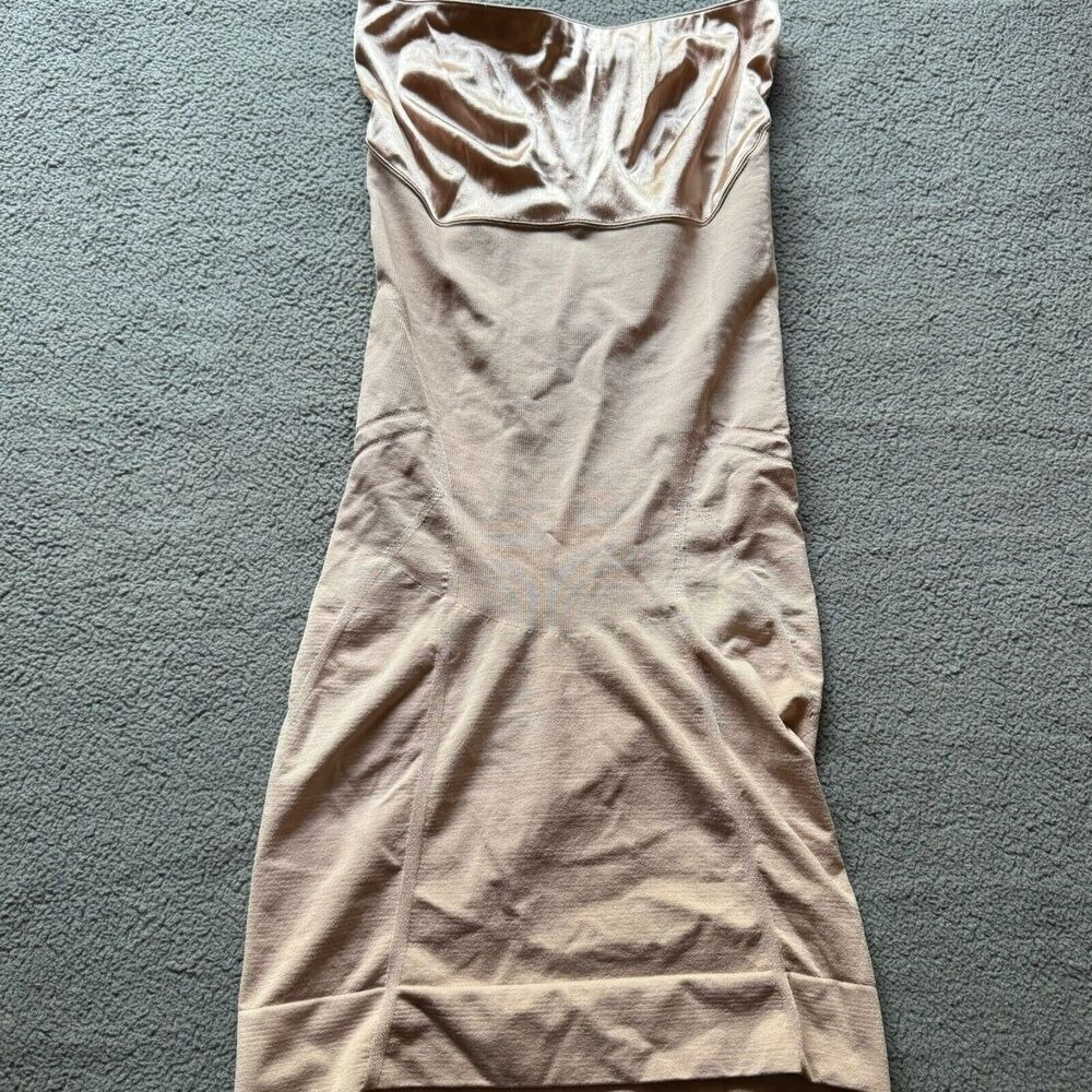 Spanx Slimmer & Shine Strapless Slip Rose Gold Size Small Nude Slimming Shaping